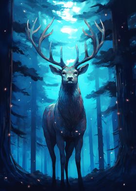 Deer In Forest Mysterious