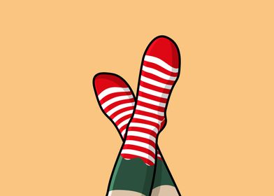 Christmas socks vector 