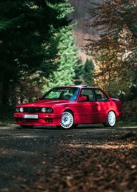 BMW E30 M3 Landscape Red 