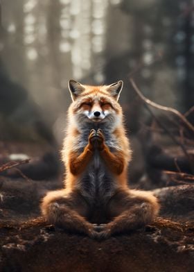 Meditating fox