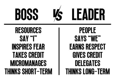 Be a Leader Not a Boss