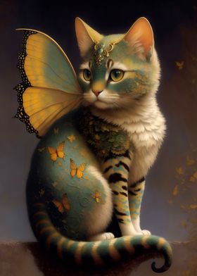 Cute Fantasy Butterfly Cat