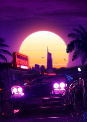 countach retro night