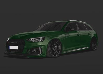 Audi RS4 B9 Avant Green