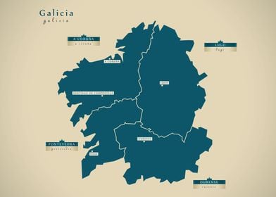 Galicia Spain region map