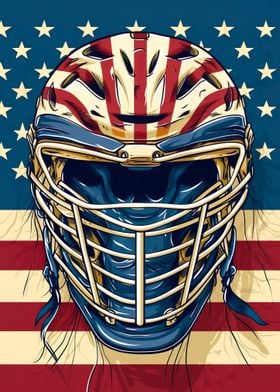 Lacrosse Helmet USA flag