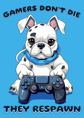 Bulldog Dog Gamer