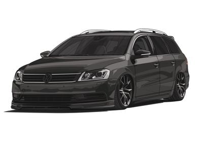 VW Passat B7 Bagged Grey