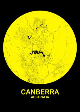 Canberra Yellow Circle Map