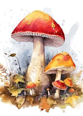 Watercolor Mushroom