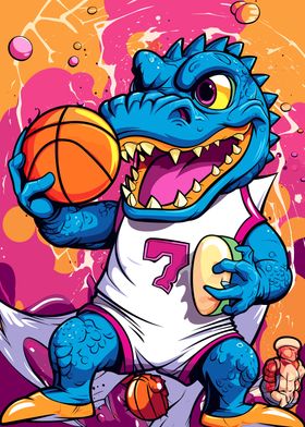 Funny Basketball Dragon
