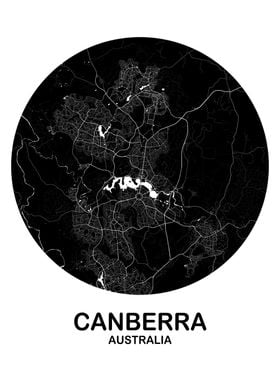 Canberra Black Circle Map