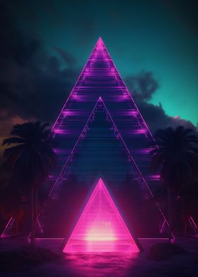 Neon Pyramid in Nature