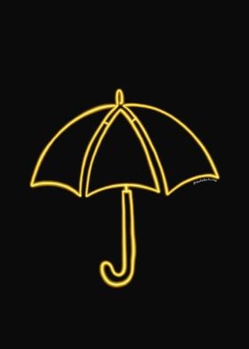 Yellow umbrella neon 