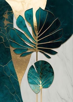 Abstract Tropical Leaf Art