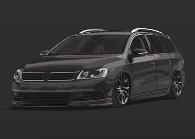 VW Passat B7 Bagged Grey