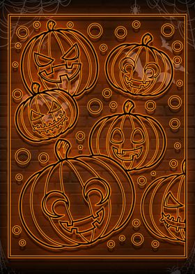 pumpkin halloween neon