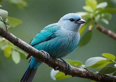 Tanager blue gray bird