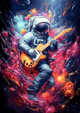 Guitar Oil Painting' Poster, picture, metal print, paint by Lavina