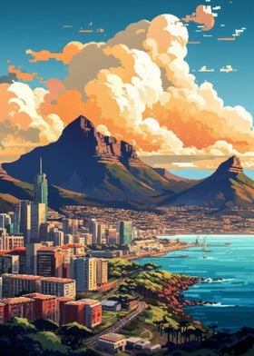 Cape Town Pixel Art