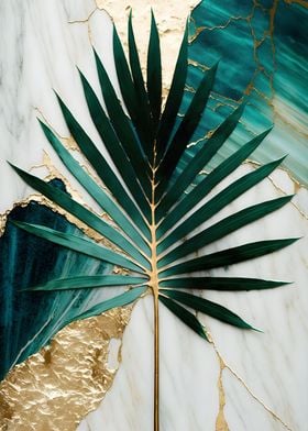 Abstract Sun Palm Leaf Art