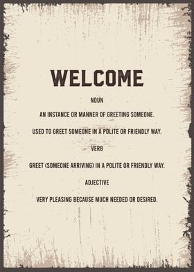 welcome funny definition