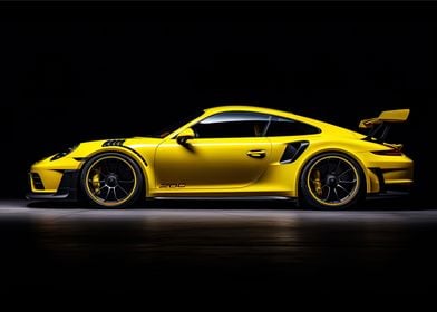Yellow Porsche 911 GT3 RS