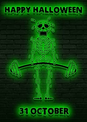 skeleton halloween neon