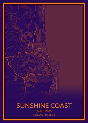 Sunshine Coast Purple Map