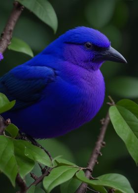 Purple honeycreeper bird