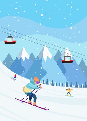 Cute Ski Illustration
