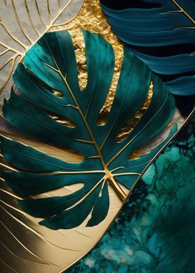 Abstract Monstera Leaf Art