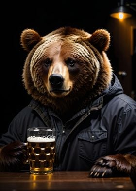 Bear funny drinking