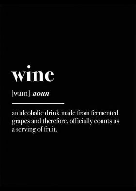 Wine Definition text black