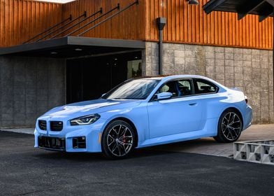 Sky blue BMW M2 red brakes