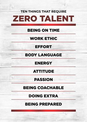 zero talent