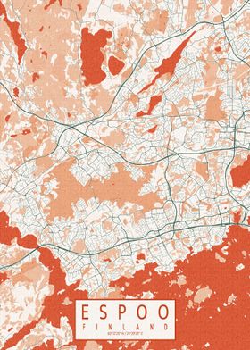 Espoo City Map Bohemian