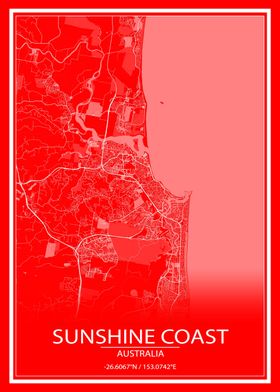 Sunshine Coast RedWhiteMap