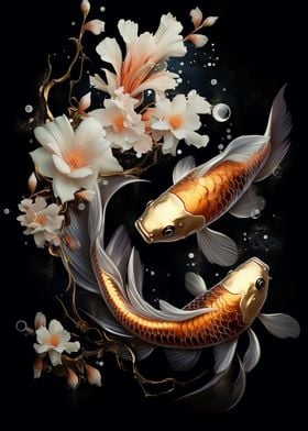 Golden Koi Fish 