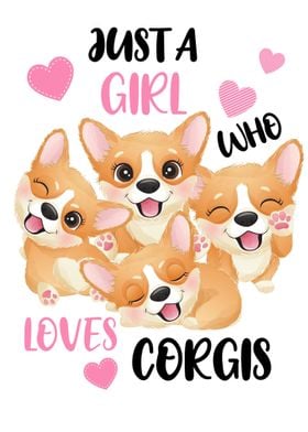 Cute Corgis for Girl Rooms