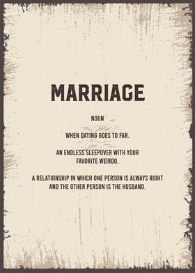 marriage funny definition