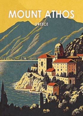 Mount Athos Greece Retro