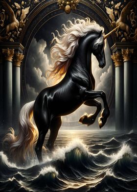 Black and gold Unicorn