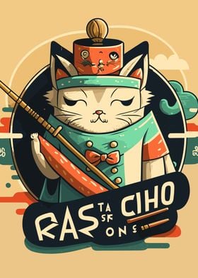 sushi cat chef japan