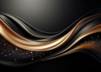Abstract Art Gold Black