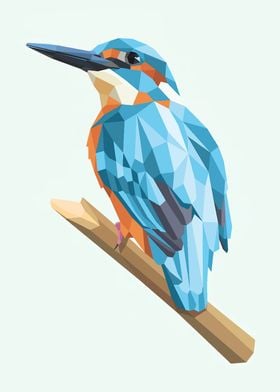 Low Poly Blue Bird