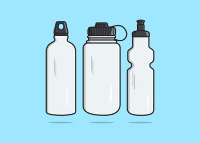 Gym water bottles vectors