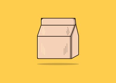 Delivery paper bag vector