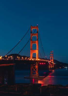 The Golden Gate at night