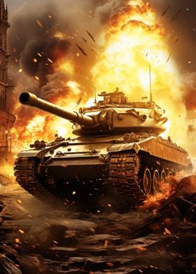 tiger panzer in flames